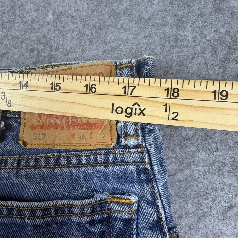 Levis 517 Bootcut Jeans Medium Wash Denim Workwear 36x32